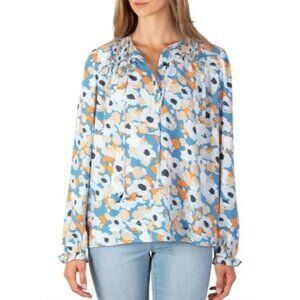 Joie Peasant Top Chiffon Floral Long Sleeve Boho Large Womens NWT Multi